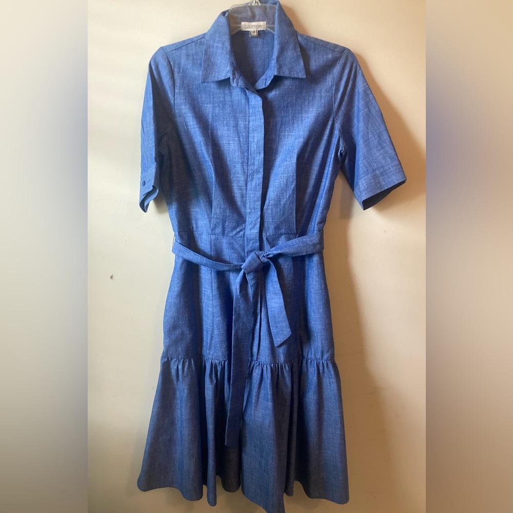 Calvin Klein MIDI ruffle shirt dress size 2